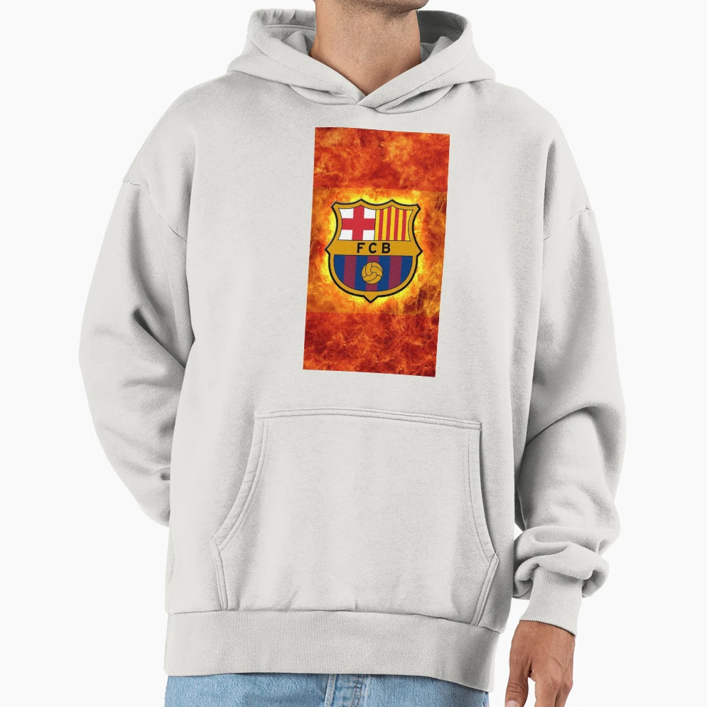 Barcelona Fire Hoodie - Trendy Graphic Unisex - T-Shirt, Sweatshirt, Hoodie