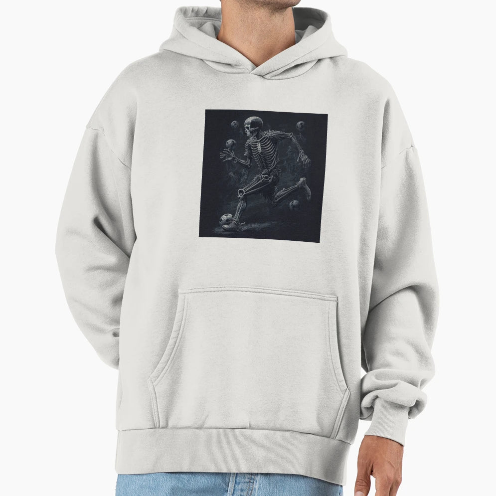 Skeleton Soccer Player Football Funny Art Hoodie - Streetwear Style Unisex - T-Shirt, Sweatshirt, Hoodie