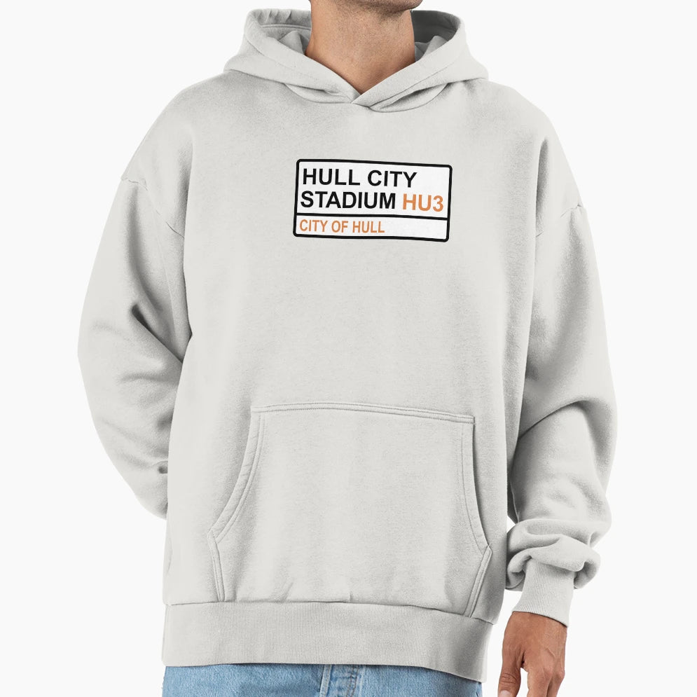 Hull City Stadium Iconic Street Sign Hoodie - Novelty Apparel Men Women - T-Shirt, Sweatshirt, Hoodie