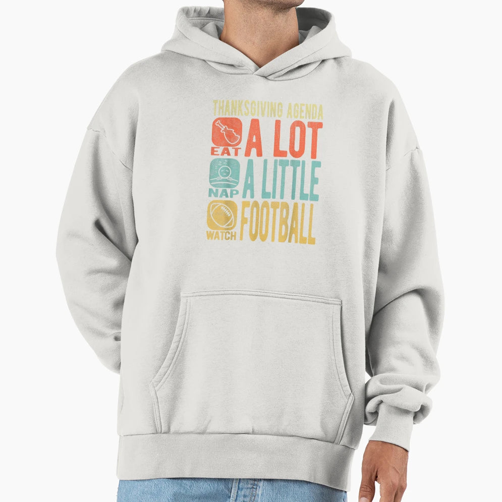 Funny Thanksgiving Thanksgiving Agenda T-Shirt - Trendy Graphic for Adults - T-Shirt, Sweatshirt, Hoodie