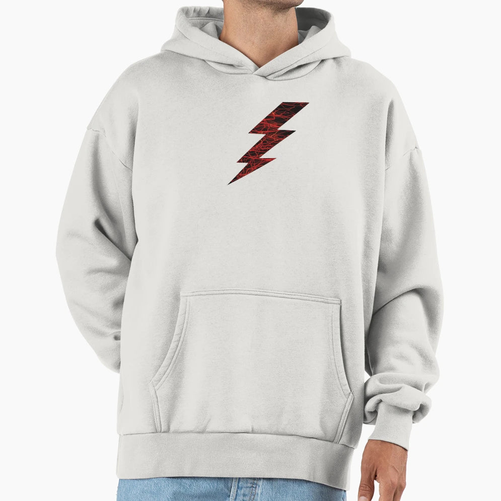 Lightning Bolt Red Line Hoodie - Fun Novelty Design for Adults - T-Shirt, Sweatshirt, Hoodie