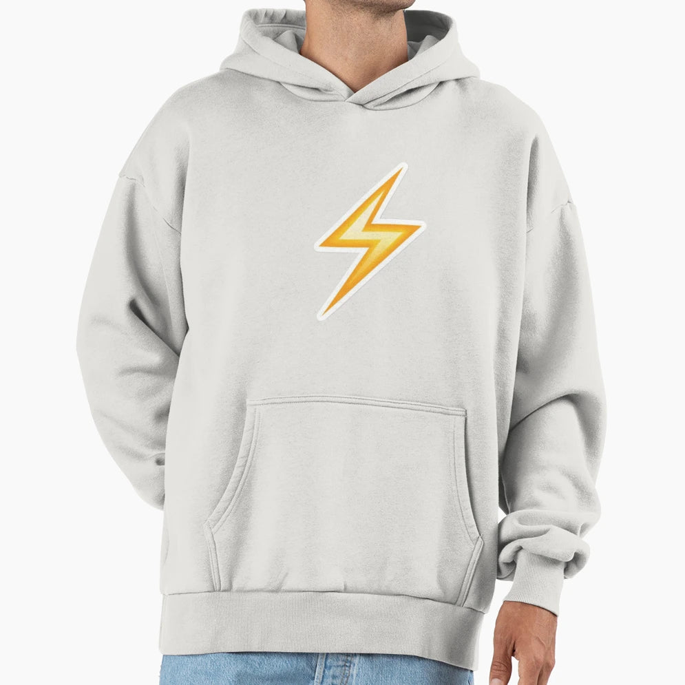 Yellow Lightning Emoji Hoodie - Graphic Print for Adults - T-Shirt, Sweatshirt, Hoodie