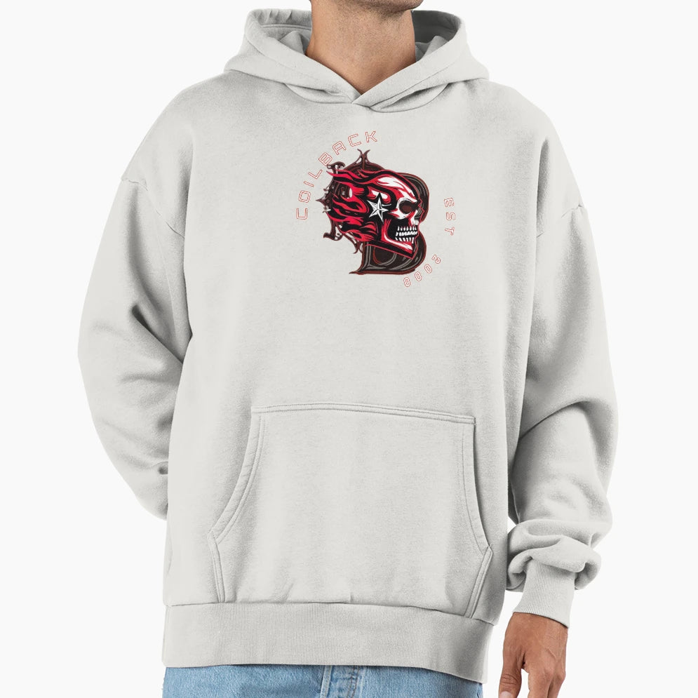 Coilback Skull Sport Logo Hoodie - Fun Novelty Design Men Women - T-Shirt, Sweatshirt, Hoodie