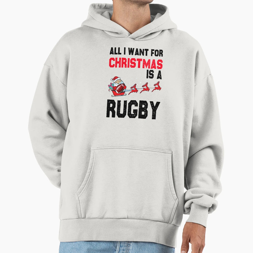 Funny Rugby Gift Sarcastic Offended Hoodie - Minimalist Print Unisex - T-Shirt, Sweatshirt, Hoodie