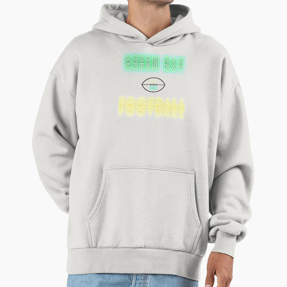 Green Bay Football Throwback 80S Hoodie - Unique Graphic for Adults - T-Shirt, Sweatshirt, Hoodie