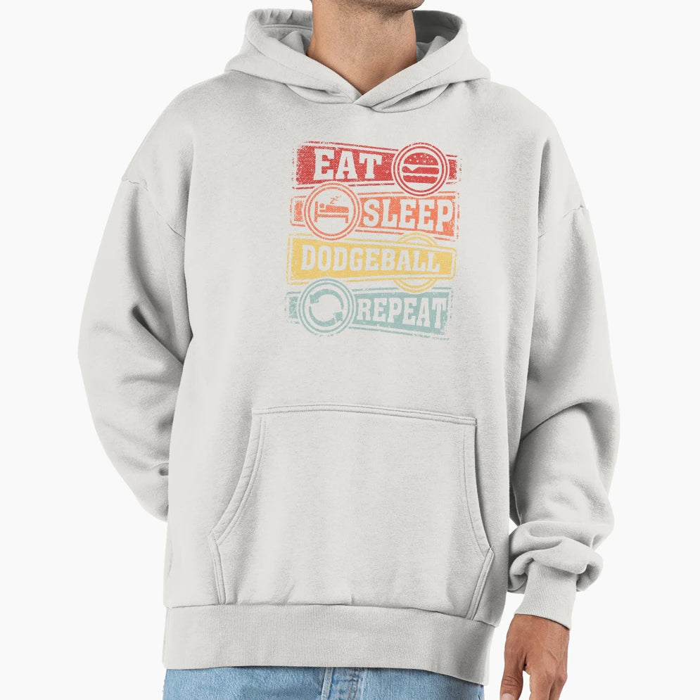 Eat Sleep Dodgeball Repeat Hoodie - Custom Art Print Men Women - T-Shirt, Sweatshirt, Hoodie
