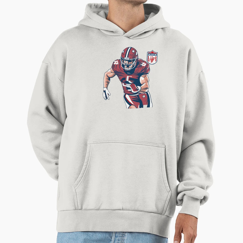 97 Player Touchdown Defensive End Hoodie - Minimalist Print Unisex - T-Shirt, Sweatshirt, Hoodie