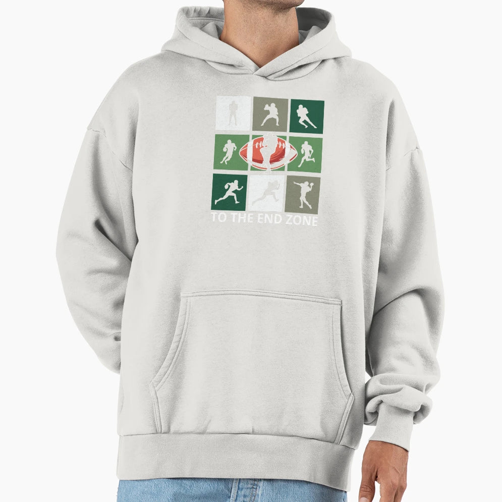 To End Zone Football Fan Journey Hoodie - Fun Novelty Design Unisex - T-Shirt, Sweatshirt, Hoodie