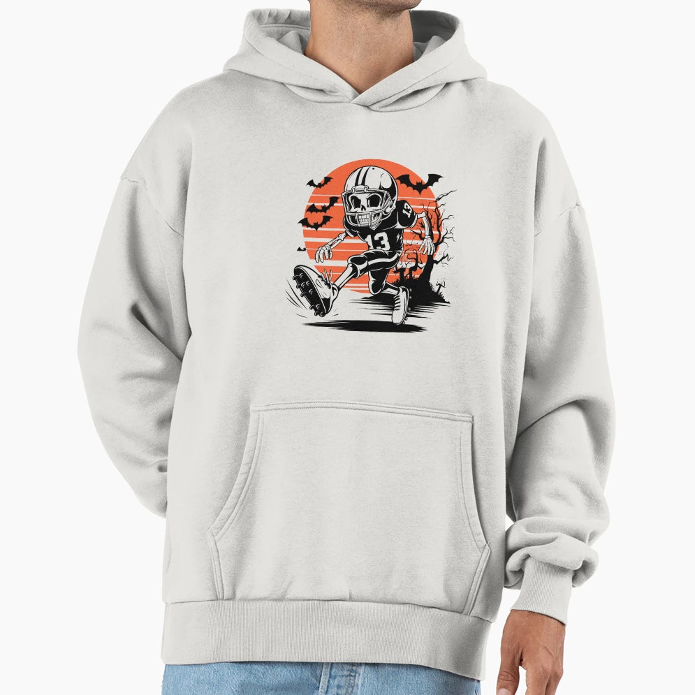 American Football Skeleton Halloween Hoodie - Fun Novelty Design Men Women - T-Shirt, Sweatshirt, Hoodie