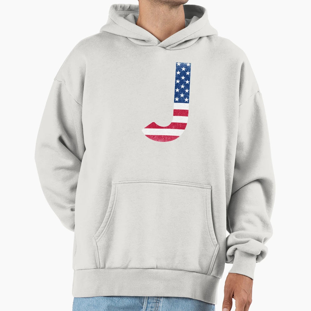 Letter J Capital Alphabet Hoodie - Casual Everyday Wear for Adults - T-Shirt, Sweatshirt, Hoodie