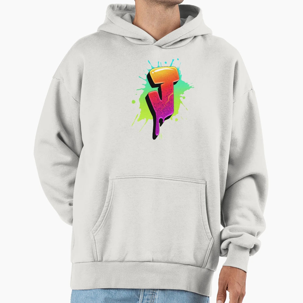 Graffiti Letters J Letter Colorful Hoodie - Unique Graphic for Adults - T-Shirt, Sweatshirt, Hoodie