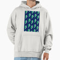 Green Lightning Blue Background Hoodie - Fun Novelty Design for Adults - T-Shirt, Sweatshirt, Hoodie