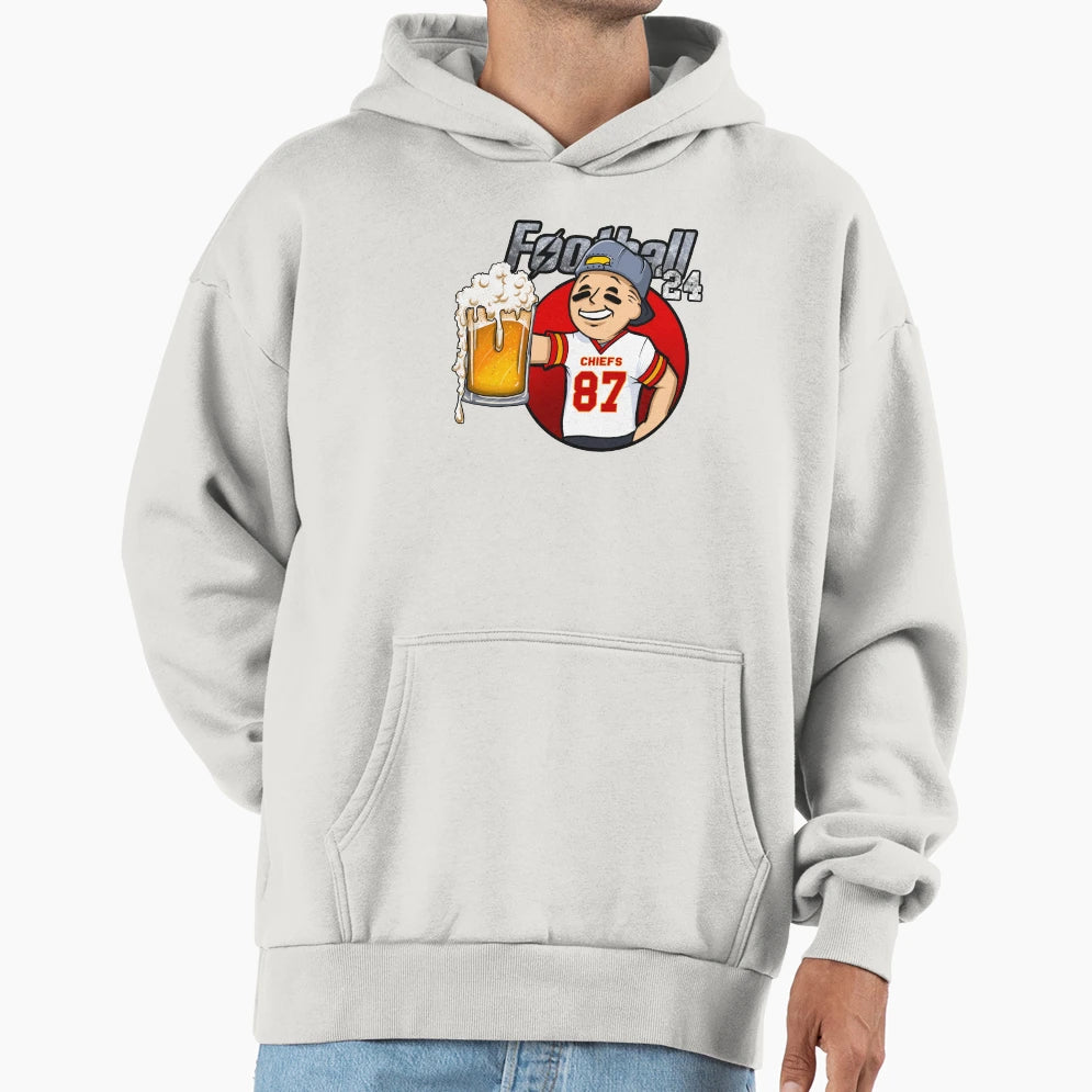Kansas City Beer And Football Hoodie - Minimalist Print Men Women - T-Shirt, Sweatshirt, Hoodie