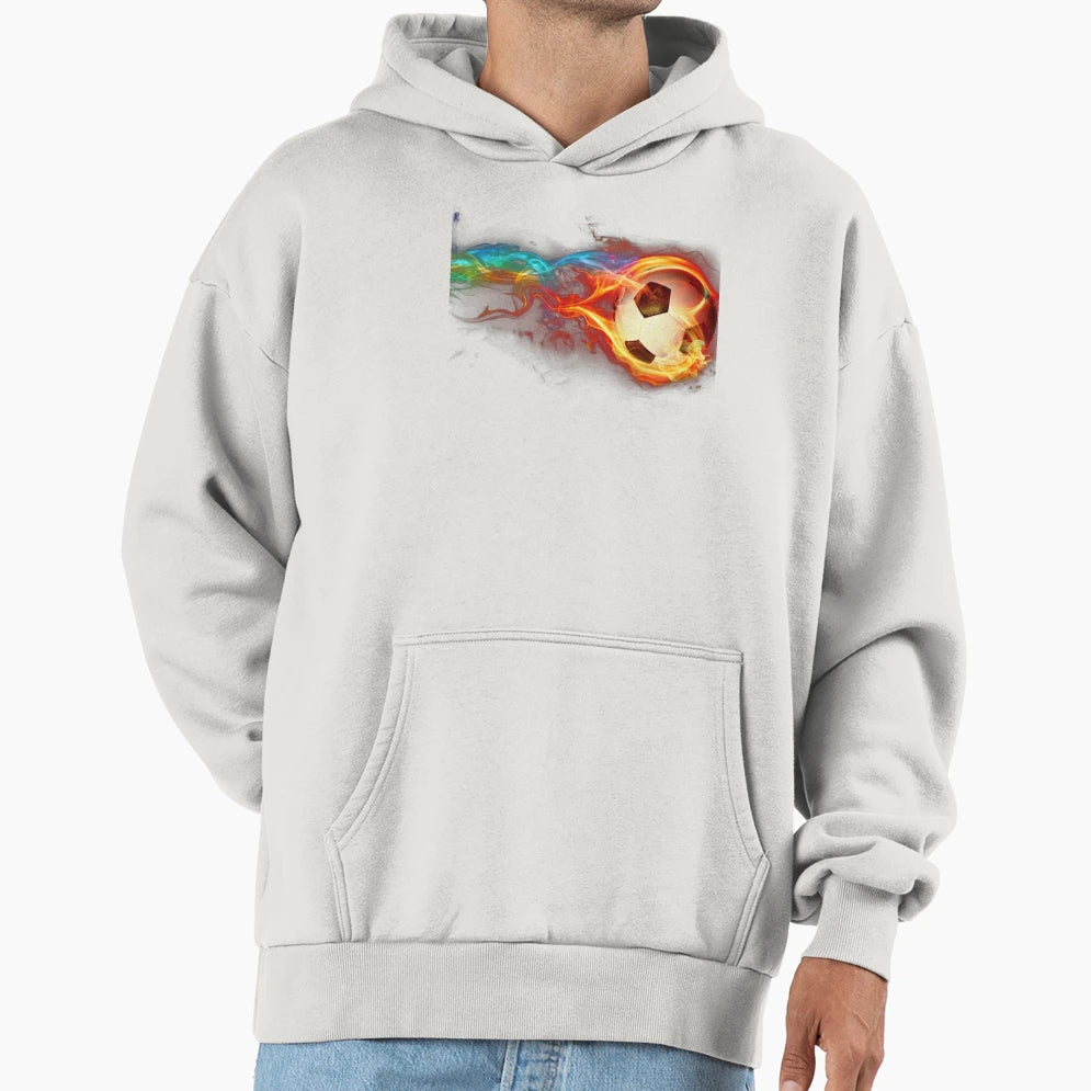 Fire Soccerball Hoodie - Casual Everyday Wear Men Women - T-Shirt, Sweatshirt, Hoodie