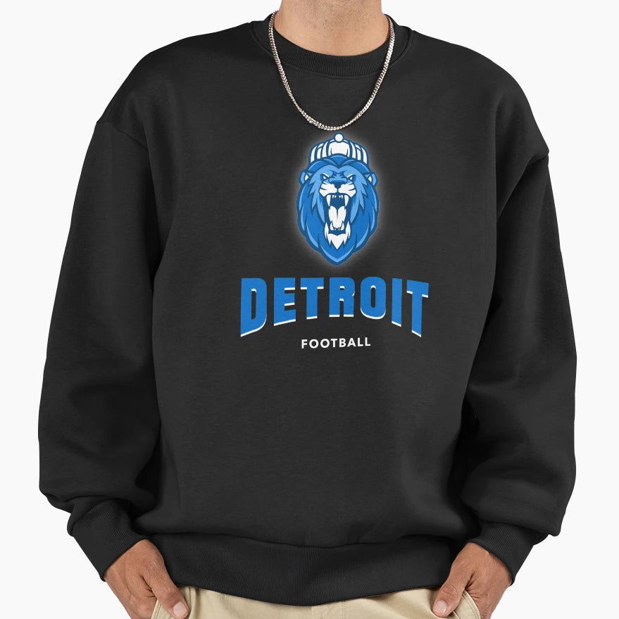 Detroit Lions Soccer Sweatshirt - Graphic Print Men Women - T-Shirt, Sweatshirt, Hoodie