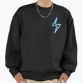 Blue Neon Lightning Bolt Sweatshirt - Custom Art Print for Adults - T-Shirt, Sweatshirt, Hoodie