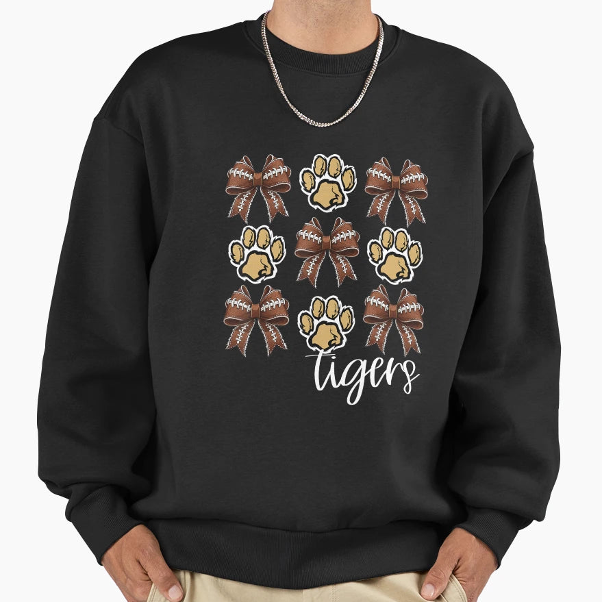 Tigers Football Bows Today Art Sweatshirt - Minimalist Print for Adults - T-Shirt, Sweatshirt, Hoodie