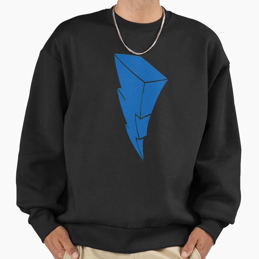 Blue Ranger Lightning Symbol Sweatshirt - Casual Everyday Wear Men Women - T-Shirt, Sweatshirt, Hoodie