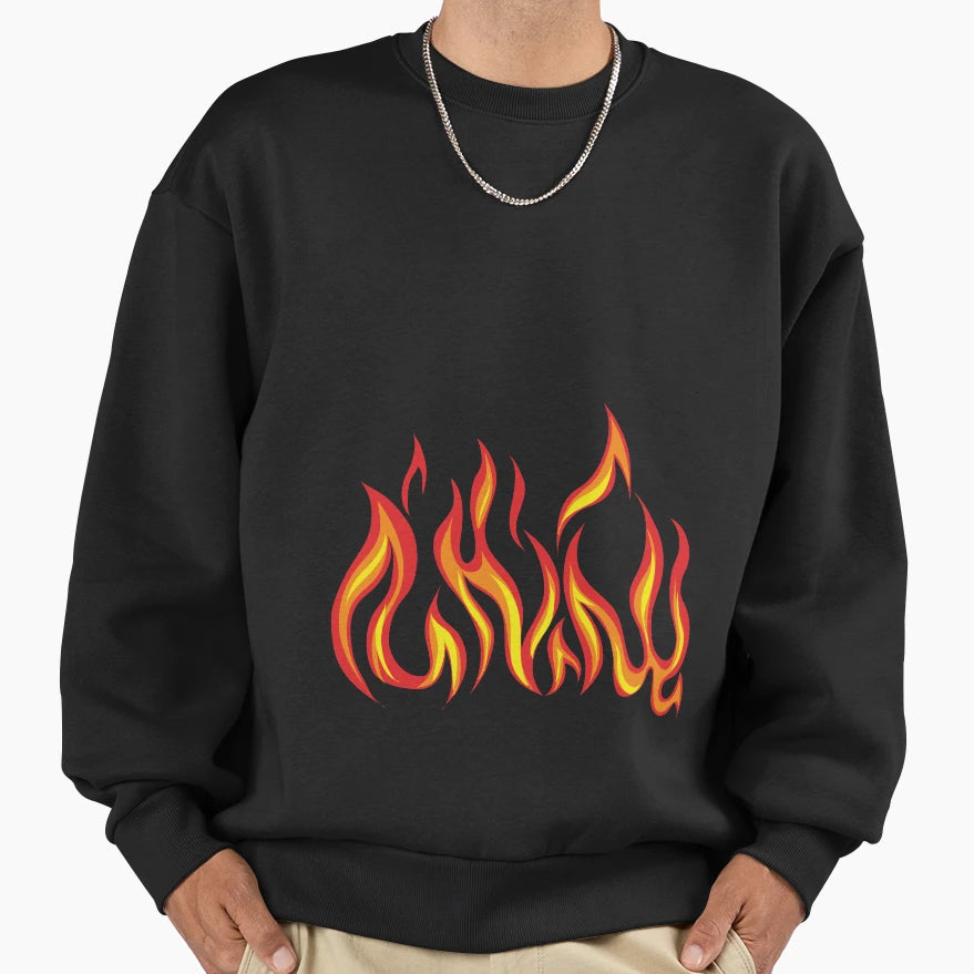 Fire Flames Sweatshirt - Aesthetic Graphic for Adults - T-Shirt, Sweatshirt, Hoodie