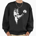 Funny Cat Soccer Ball Sweatshirt - Minimalist Print Unisex - T-Shirt, Sweatshirt, Hoodie