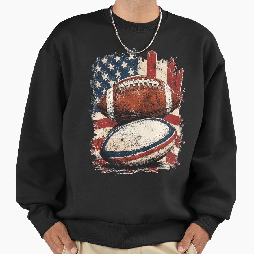 Football Independence Day 4Th July Sweatshirt - Trendy Graphic for Adults - T-Shirt, Sweatshirt, Hoodie