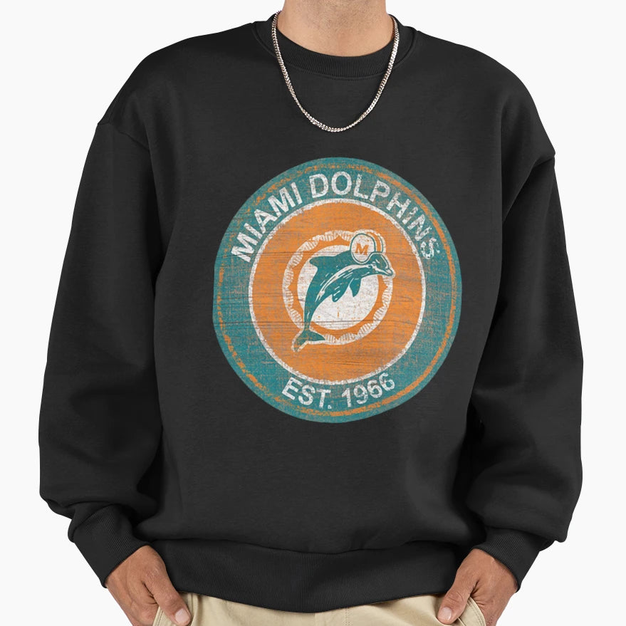 Art Miami Dolphins Sweatshirt - Casual Everyday Wear Men Women - T-Shirt, Sweatshirt, Hoodie