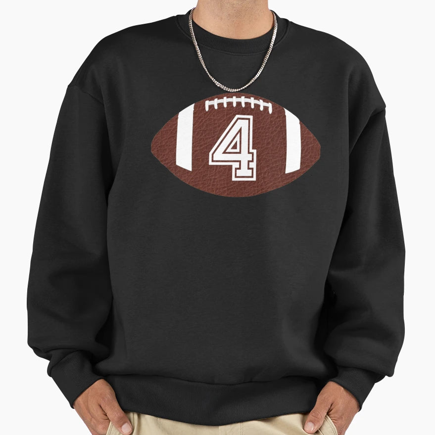 American Football Jersey No 4 Back Sweatshirt - Minimalist Print Unisex - T-Shirt, Sweatshirt, Hoodie