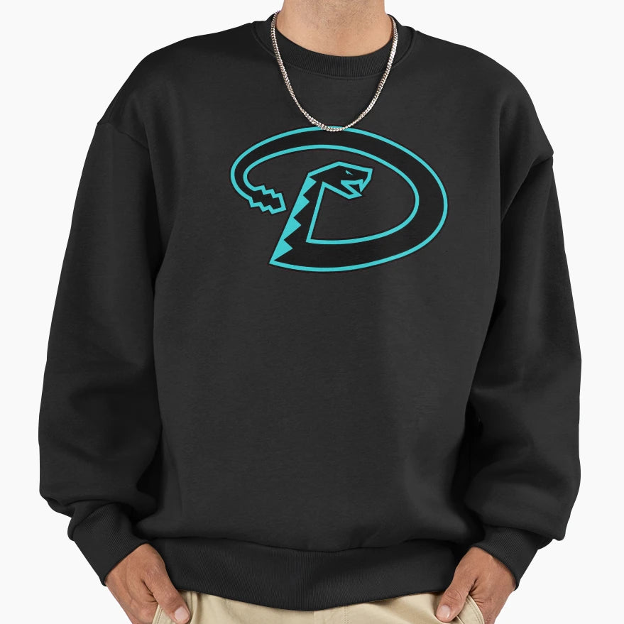 Black And Teal D Snake Sweatshirt - Aesthetic Graphic Unisex - T-Shirt, Sweatshirt, Hoodie