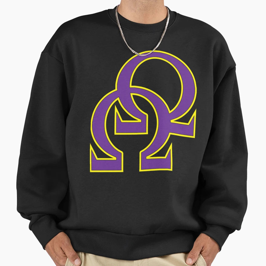 Que Double Omega Purple Gold Psi T-Shirt - Casual Everyday Wear Men Women - T-Shirt, Sweatshirt, Hoodie