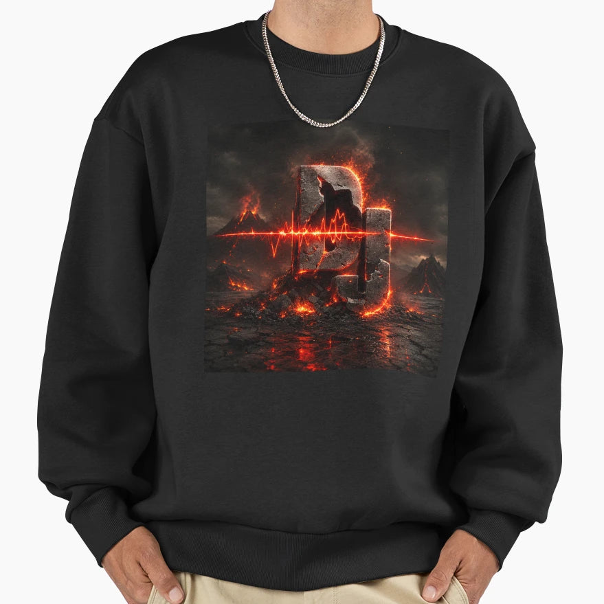 Volcanic Pulse Dj Sweatshirt - Custom Art Print Men Women - T-Shirt, Sweatshirt, Hoodie