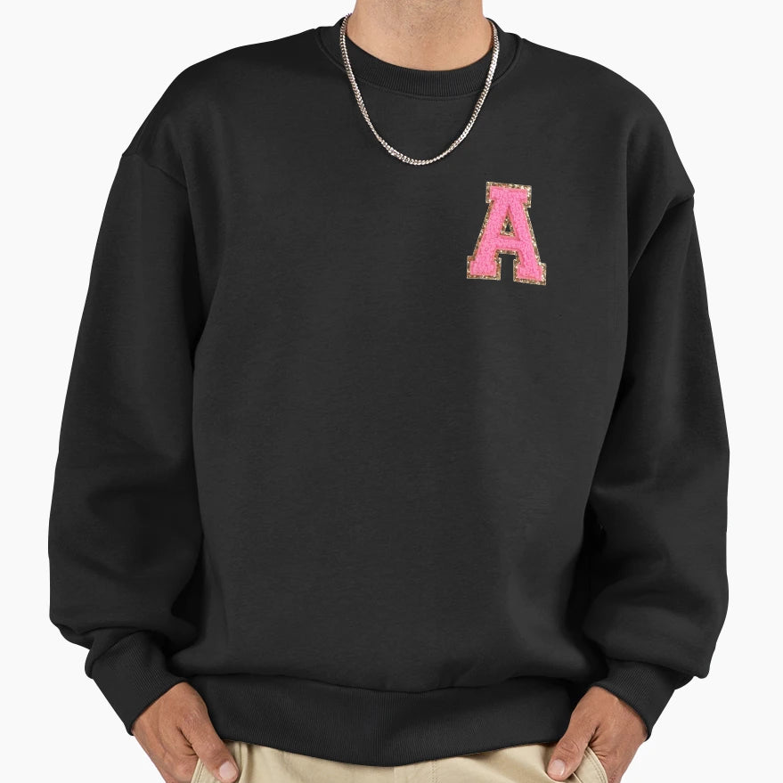Bubblegum Glitter Varsity Letter Sweatshirt - Streetwear Style Men Women - T-Shirt, Sweatshirt, Hoodie