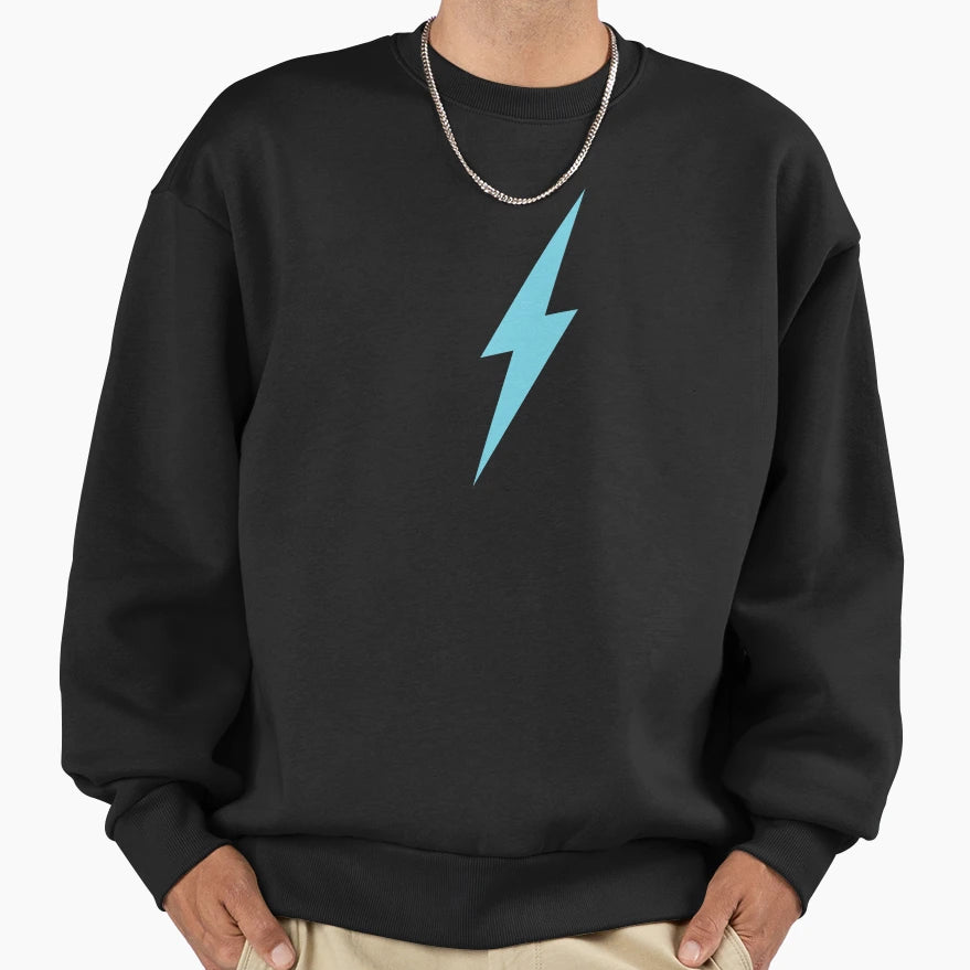 Light Blue Lightning Bolt Sweatshirt - Minimalist Print Unisex - T-Shirt, Sweatshirt, Hoodie