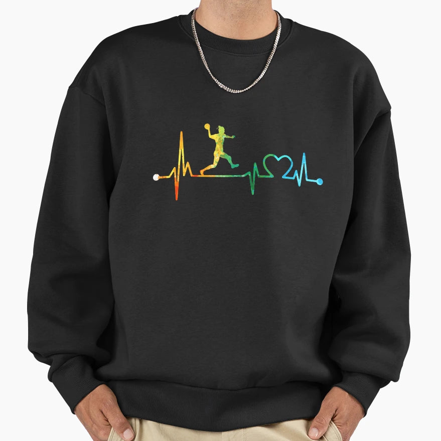 Handball Heartbeat Watercolor Sweatshirt - Minimalist Print Unisex - T-Shirt, Sweatshirt, Hoodie