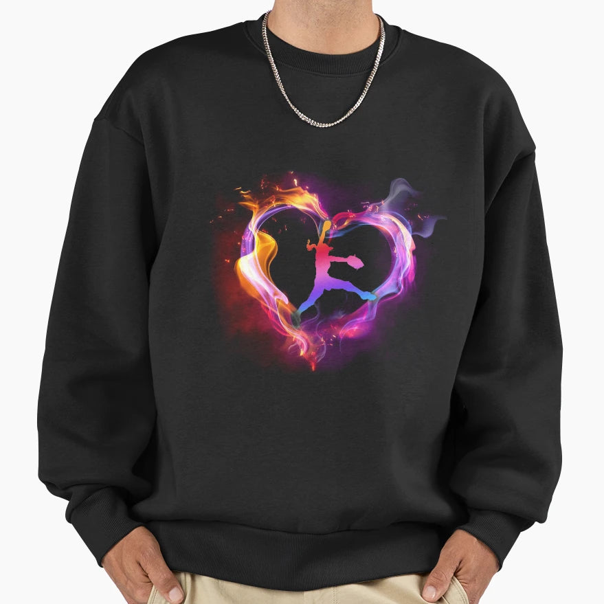Softball Heart Shape Art Sweatshirt - Minimalist Print for Adults - T-Shirt, Sweatshirt, Hoodie