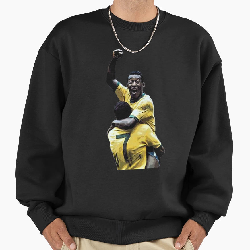 Pele And Jaizinho Football Brazil Sweatshirt - Unique Graphic Unisex - T-Shirt, Sweatshirt, Hoodie