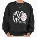 Peace Love Baseball Vector Sweatshirt - Fun Novelty Design Men Women - T-Shirt, Sweatshirt, Hoodie
