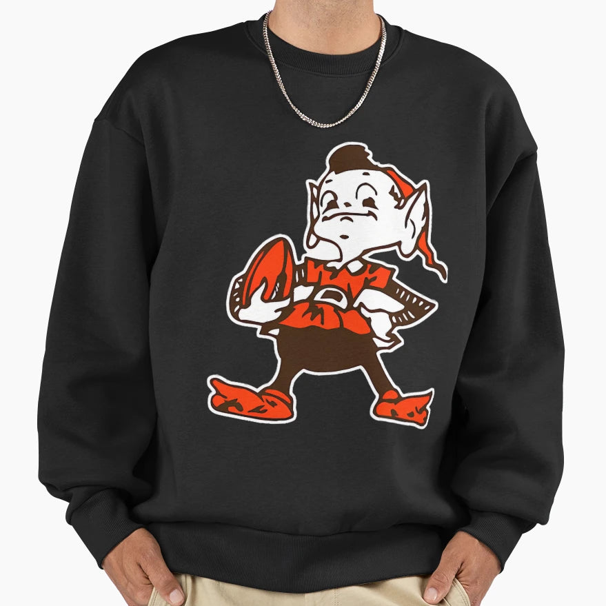 Cleveland Browns Brownie Elf Logo Sweatshirt - Streetwear Style Men Women - T-Shirt, Sweatshirt, Hoodie