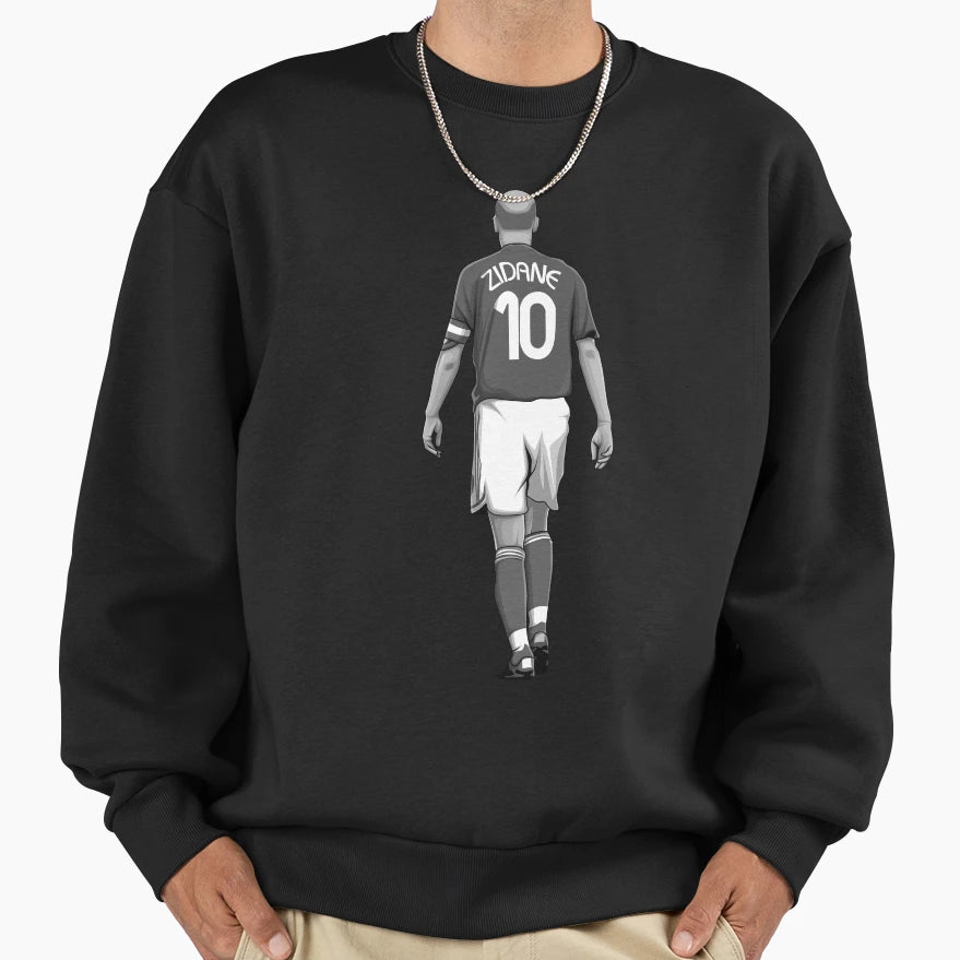 Zinedine Zidane Black And White Sweatshirt - Minimalist Print Unisex - T-Shirt, Sweatshirt, Hoodie