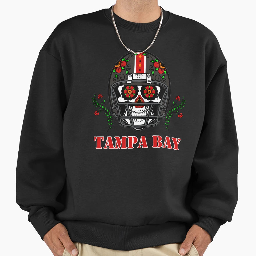 Tampa Bay Football Helmet Sugar Sweatshirt - Trendy Graphic for Adults - T-Shirt, Sweatshirt, Hoodie