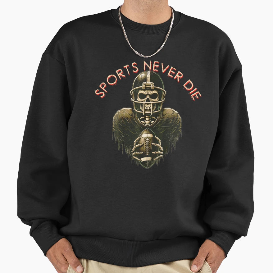 Halloween Skeleton Football Sweatshirt - Custom Art Print for Adults - T-Shirt, Sweatshirt, Hoodie