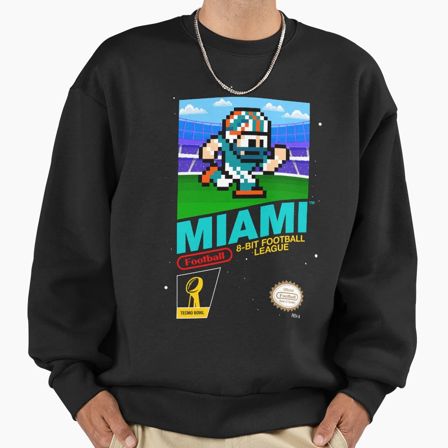 Miami Dolphins 8 Bit Videogames Sweatshirt - Novelty Apparel Men Women - T-Shirt, Sweatshirt, Hoodie