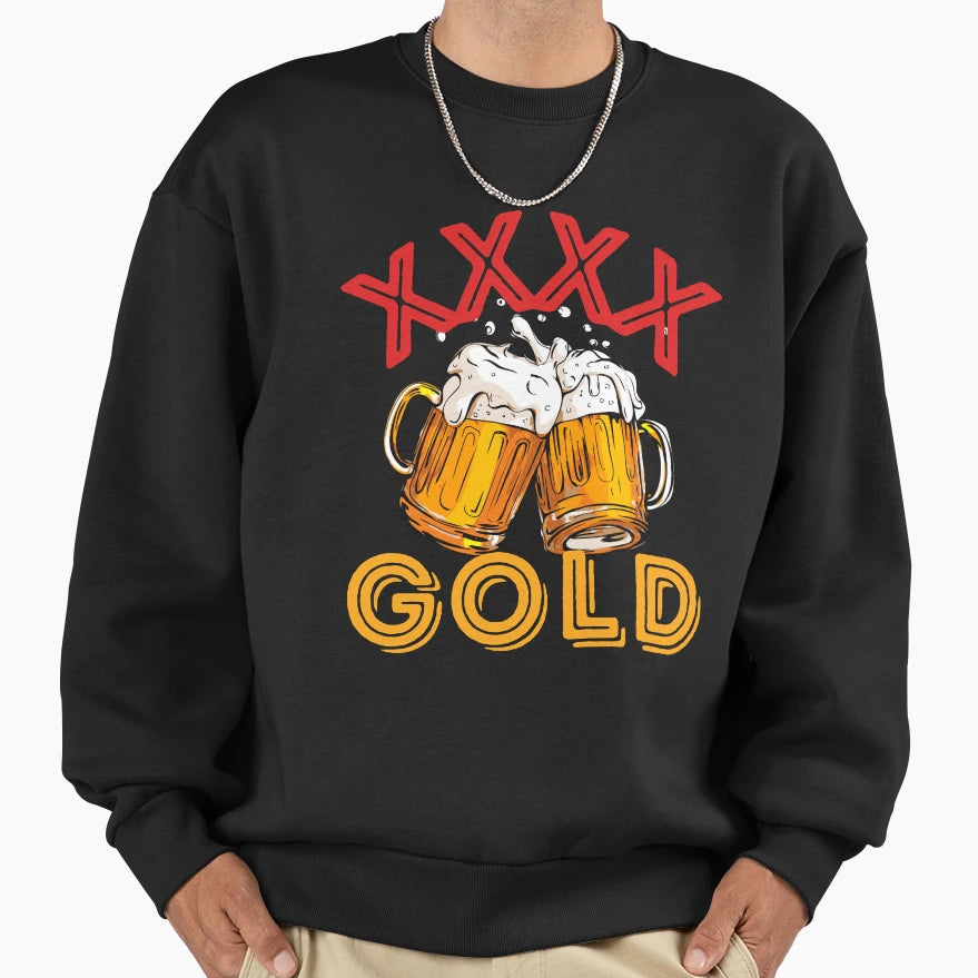 Xxxx Gold Australian Beer Sweatshirt - Minimalist Print for Adults - T-Shirt, Sweatshirt, Hoodie