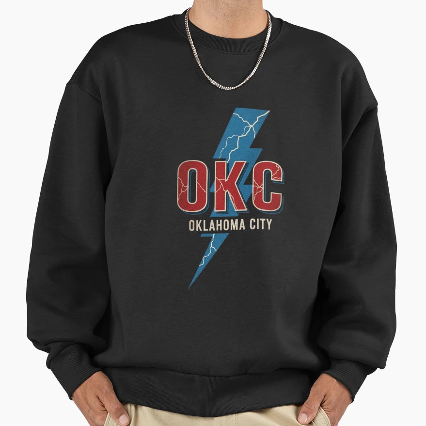 Oklahoma Lightning City Today Art Sweatshirt - Casual Everyday Wear Unisex - T-Shirt, Sweatshirt, Hoodie
