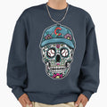 Sugar Skull Chicago Baseball Sweatshirt - Aesthetic Graphic for Adults - T-Shirt, Sweatshirt, Hoodie