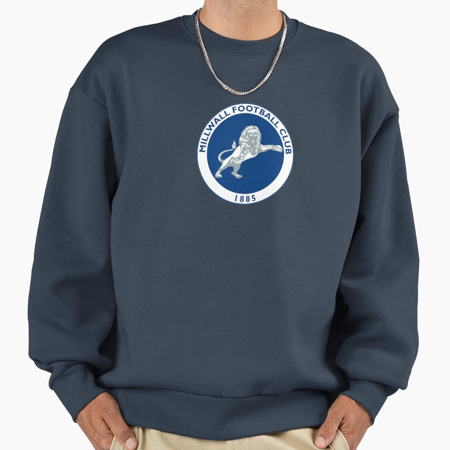 Millwall Fc Logo Stripes Sweatshirt - Novelty Apparel Unisex - T-Shirt, Sweatshirt, Hoodie