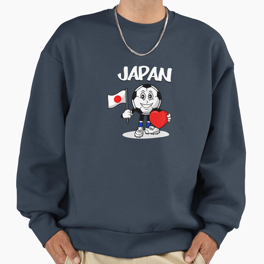 Japan Football Lover Sweatshirt - Novelty Apparel for Adults - T-Shirt, Sweatshirt, Hoodie