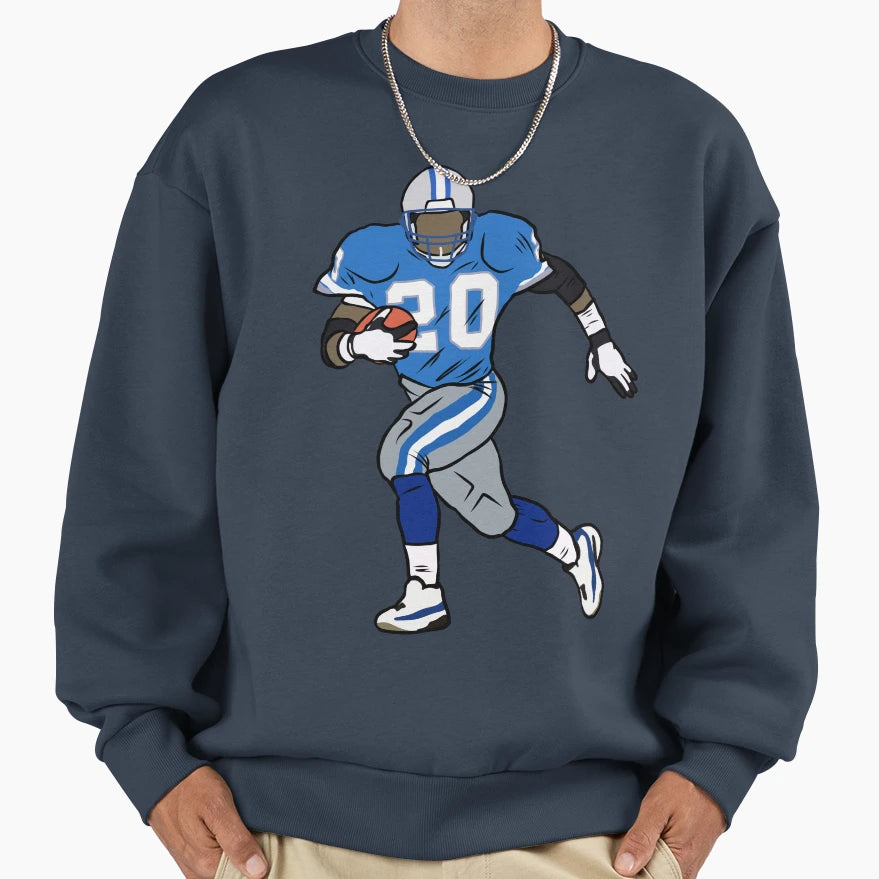 Barry Sanders Running Sweatshirt - Minimalist Print for Adults - T-Shirt, Sweatshirt, Hoodie