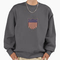 Us Shield Textured Sweatshirt - Fun Novelty Design for Adults - T-Shirt, Sweatshirt, Hoodie