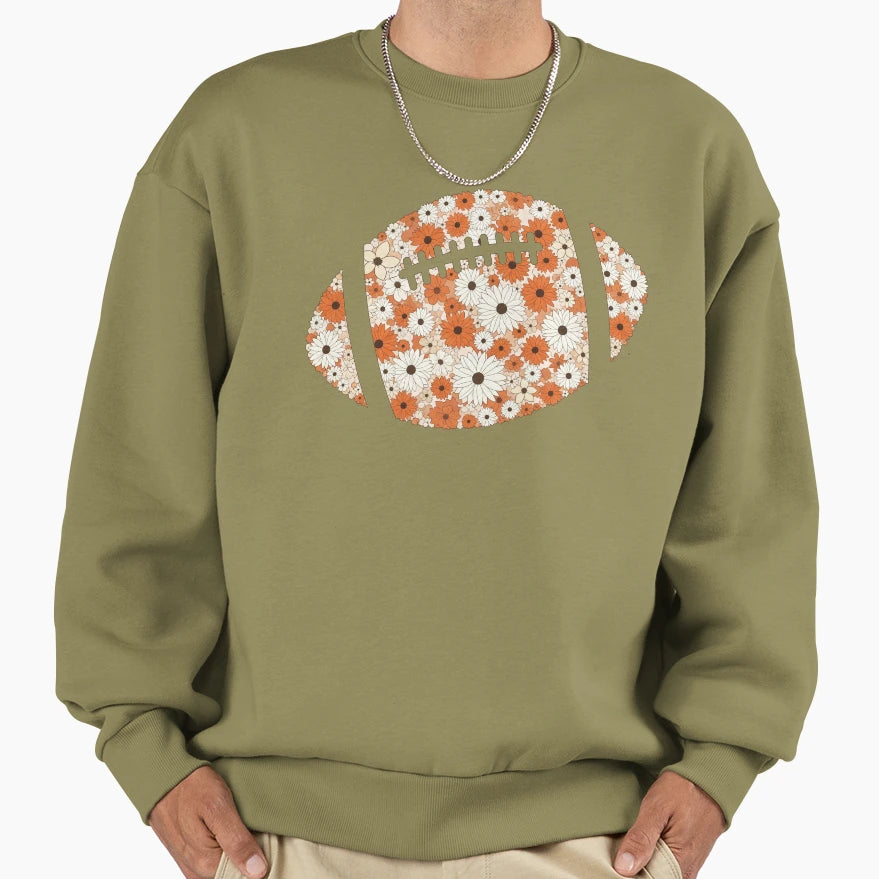 Floral Fall Football Sweatshirt - Custom Art Print Men Women - T-Shirt, Sweatshirt, Hoodie