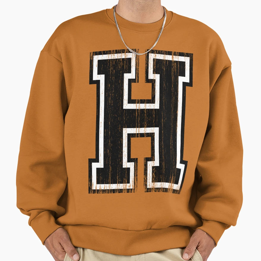 Big Varsity Letter H Sweatshirt - Minimalist Print Men Women - T-Shirt, Sweatshirt, Hoodie
